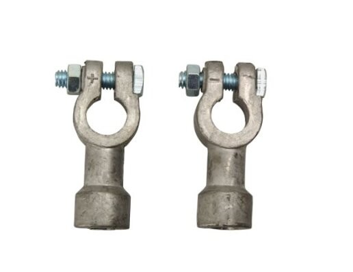 0925 Side Terminal Battery Adapters; 2-Pack; Chrome; 6 and 12-Volt