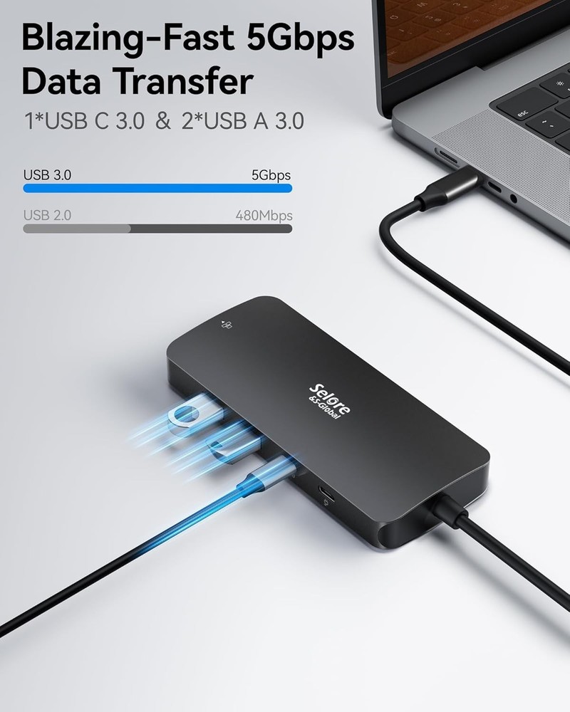 USB C Docking Station Thunderbolt 3/4/5 Compatible