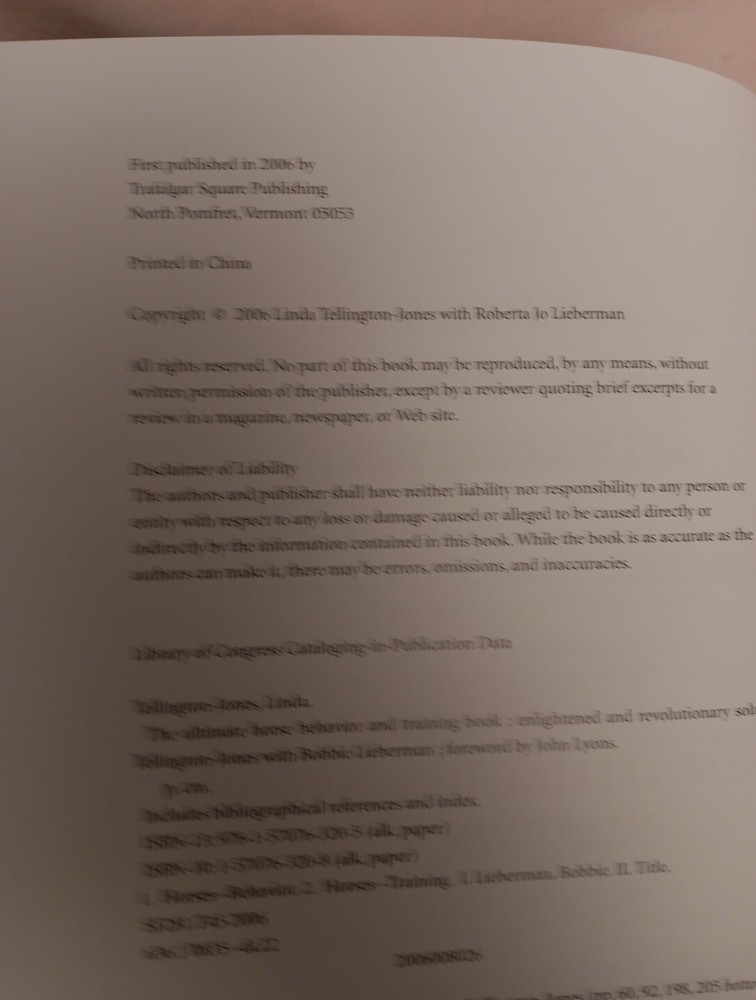 HORSE BEHAVIOR AND TRAINING BOOK BY JOHN LYONS