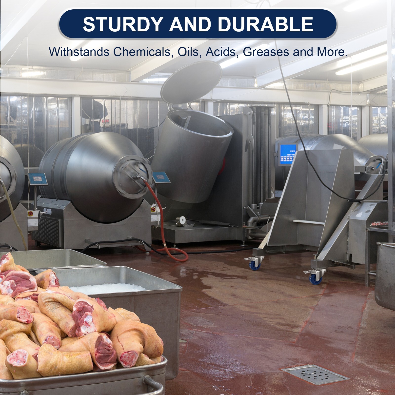 3" Stainless Steel Casters，Heavy Duty Industrial Casters， Load Capacity 1400 lbs