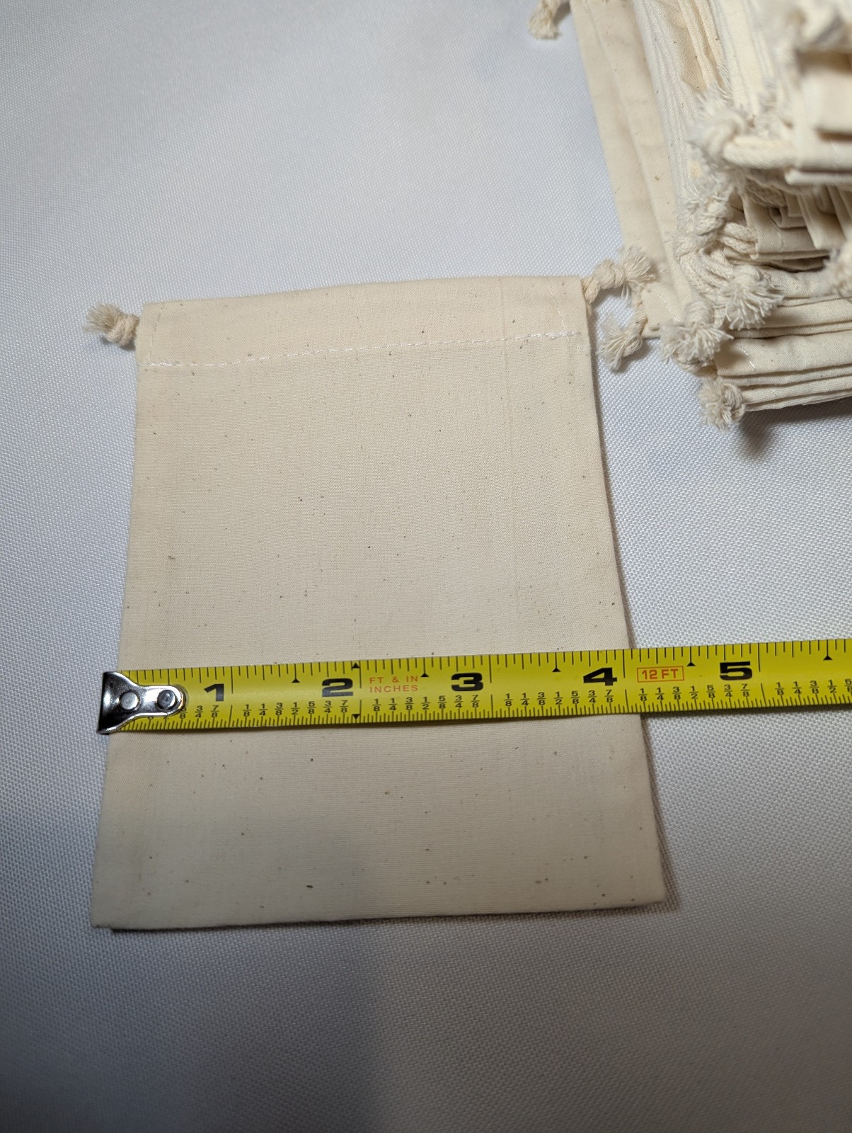 50 count - 4 x 5.5 inch Cotton Muslin Drawstring Bags Wedding Party Favors Gifts