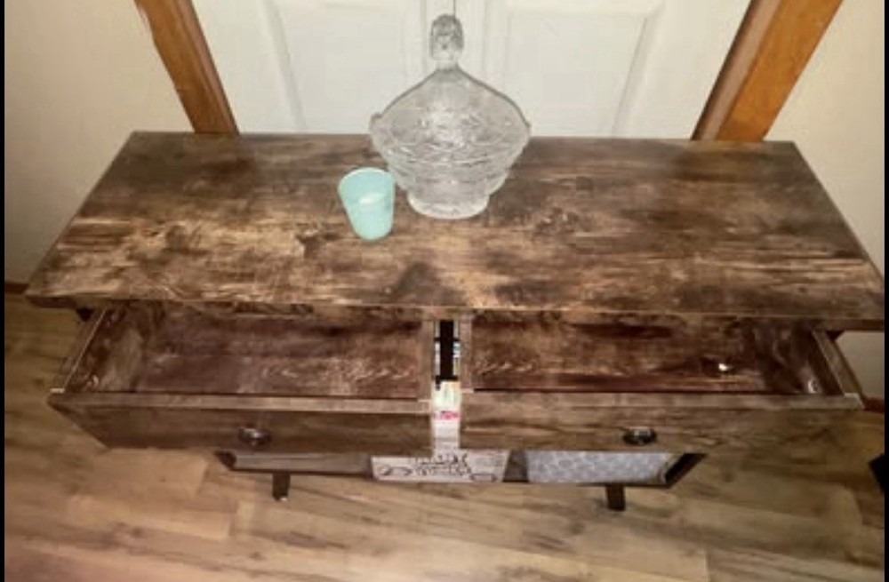 Entryway Table,Rustic Console Table with 2 Drawers, Industrial Console Tables...