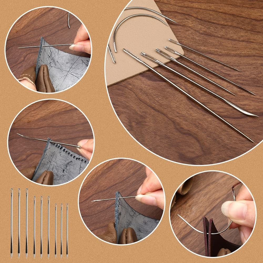 60 Pcs Leather Working Kit, Sewing, Craft Tools & Storage Bag