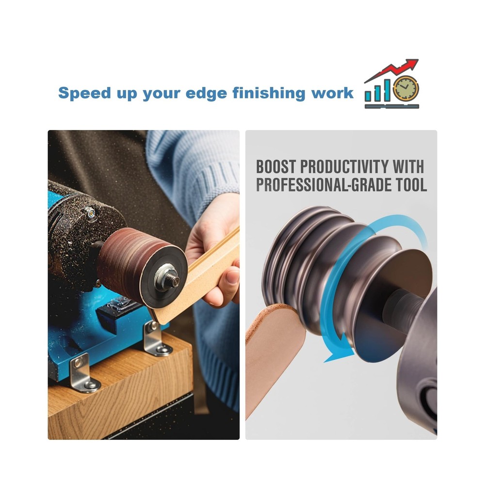 Leather Burnishing Machine | Variable Speed Leathercraft Bench Grinder, Polis...