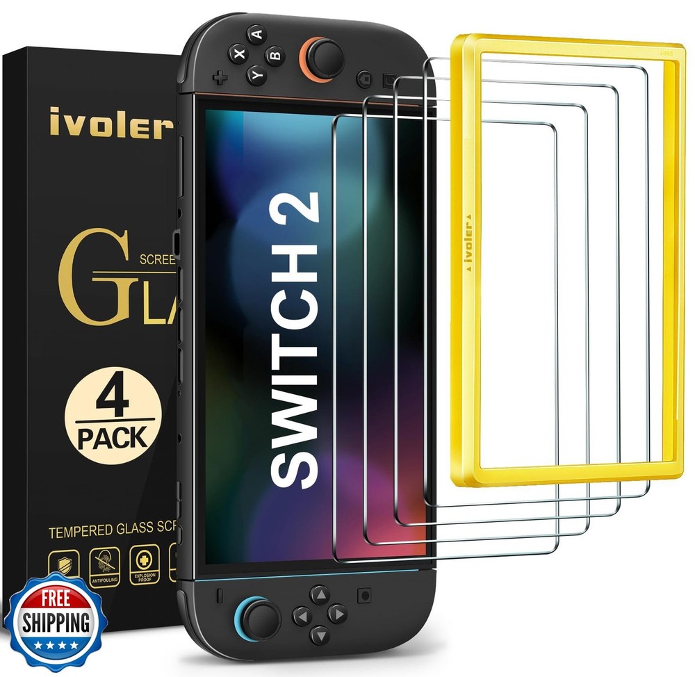 ivoler 4-Pack Tempered Glass Screen Protector Designed for Ninten