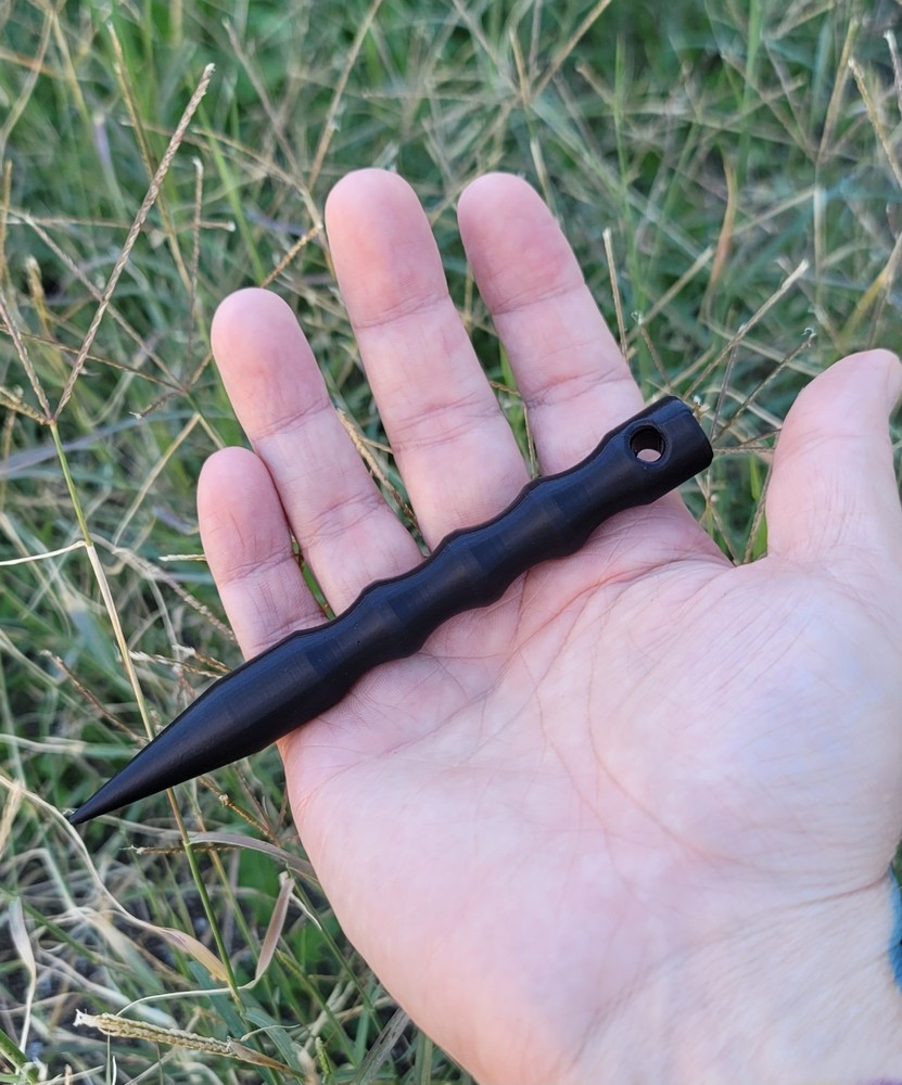 3D Printed Tactical Spike Keychain Strong ABS Plastic Multi Tool