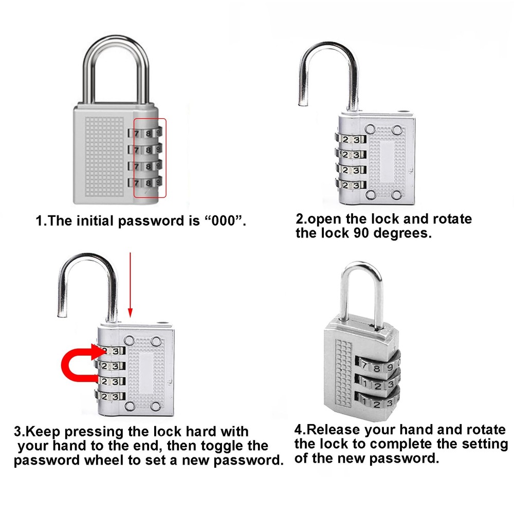 S SYDIEN Cable Lock Double Loops 6.6Ft Long Silver Security Cables with Lock,...