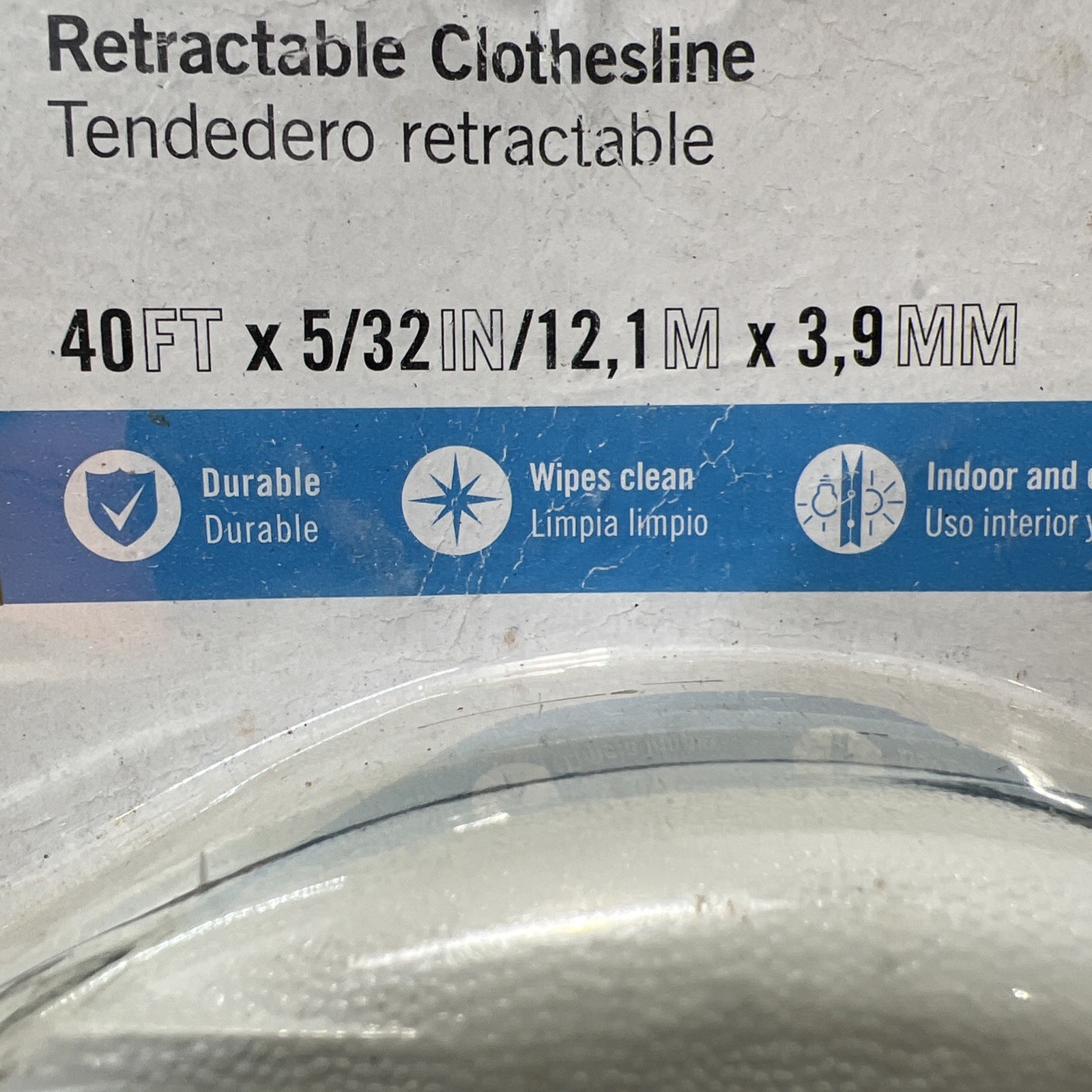 Retractable Clothesline 40ft Indoor Outdoor Use Durable Light Duty B5