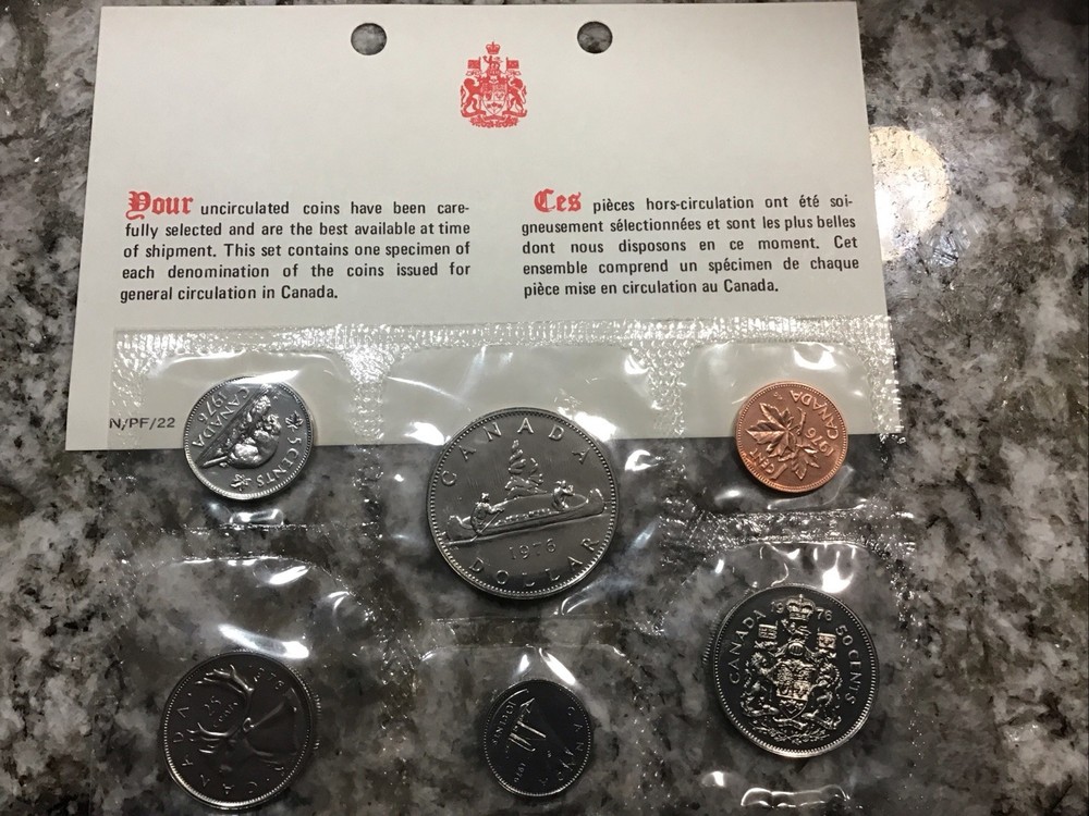 1971 Canada Prooflike Uncirculated Coin Set Original Packaging