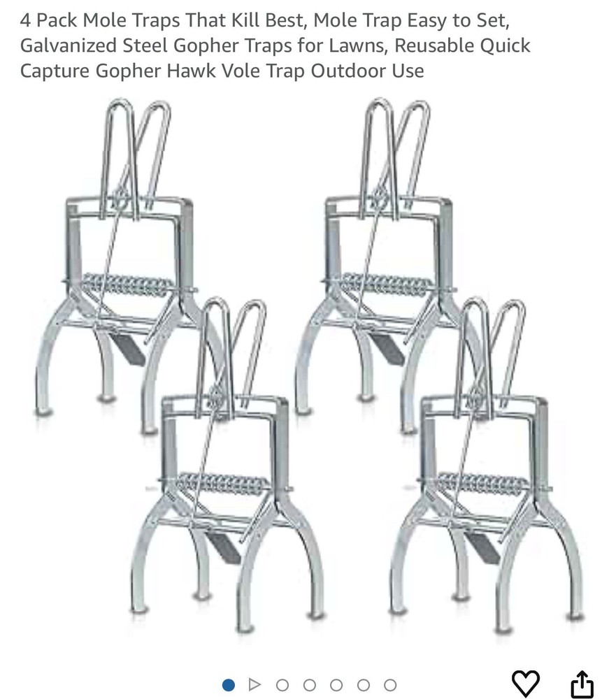 Galvanized Steel Mole Trap, Quick Capture