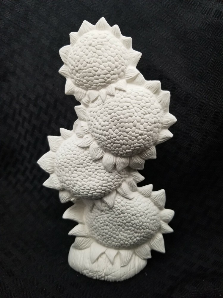 Sunflower Stack Ready to Paint, Unpainted Ceramic Bisque