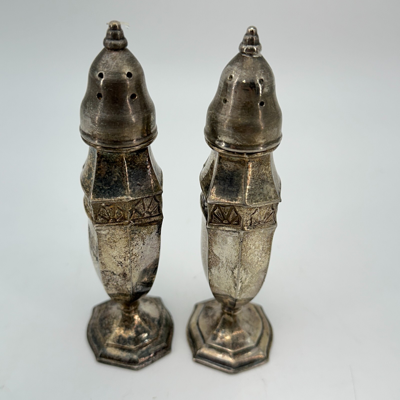 LAFRANCE 606 Silver Plated Salt And Pepper Shakers Vintage Art Deco Kitchen 4.5"