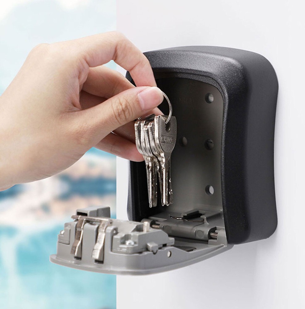 4-Digit Combination Lock Key Box Safe Storage Box Padlock Security Home Outdoor