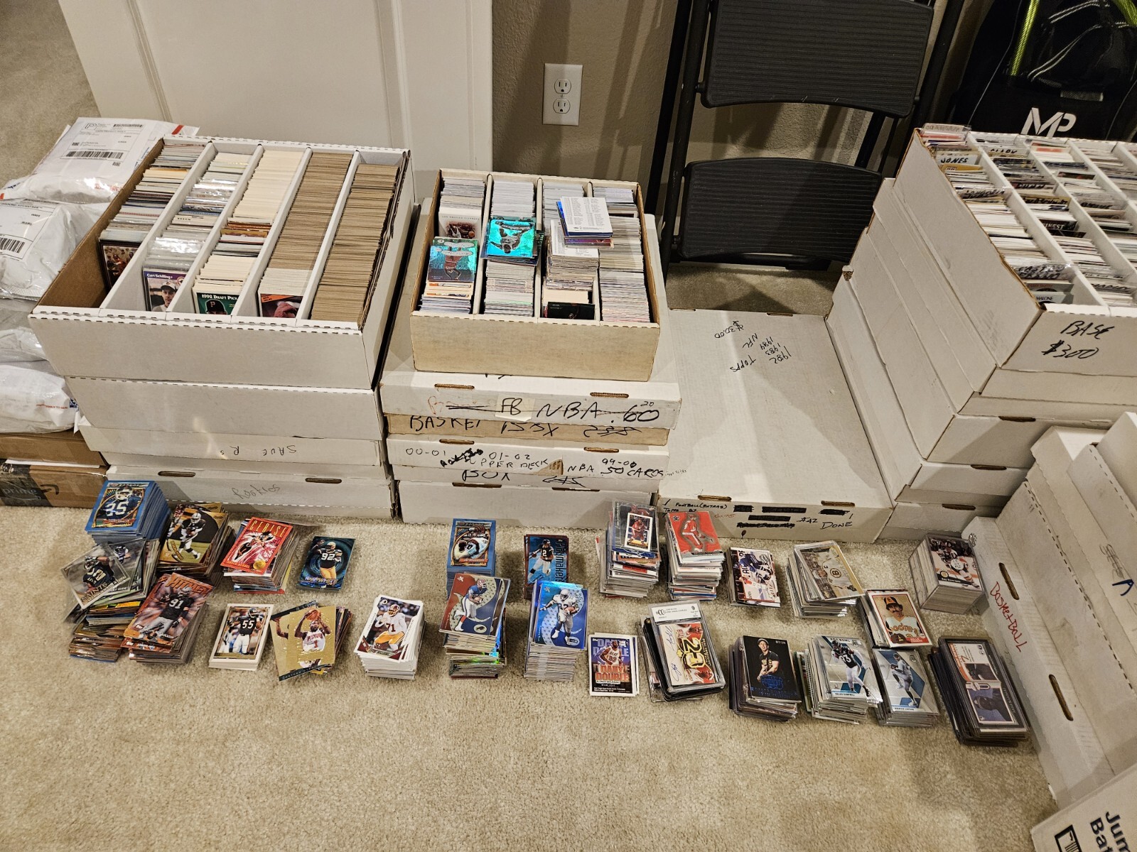 Used Sports Card 3000ct Box Lot, Pick Your Sport, Free Shipping