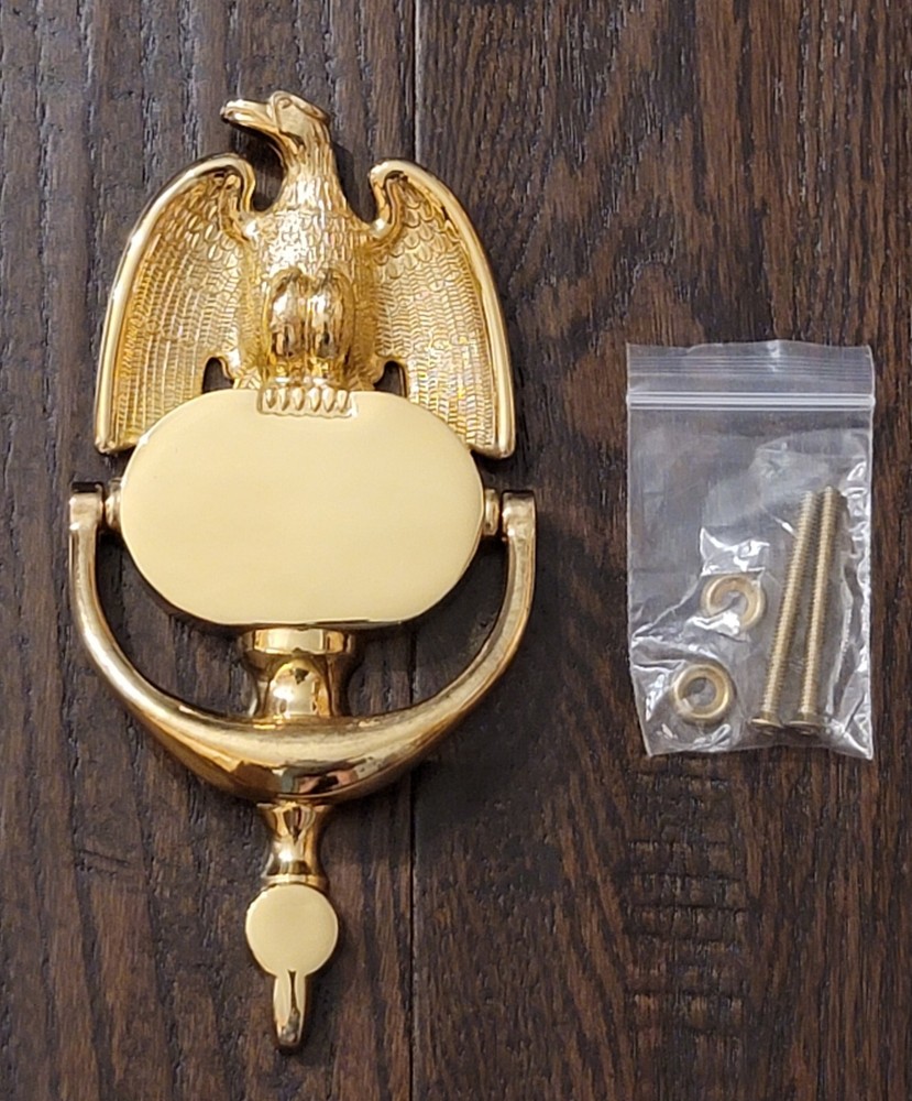 DOOR KNOCKER Solid Brass AMERICAN EAGLE 1970's EB 8" x 4" VINTAGE Baldwin