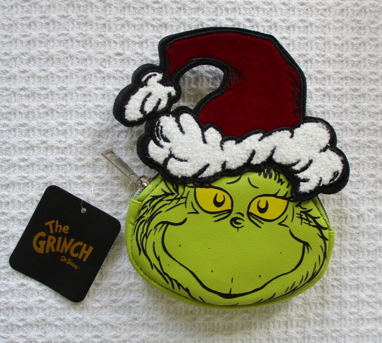Dr. Seuss The Grinch Small Zip Coin Purse New 6.5" Bioworld