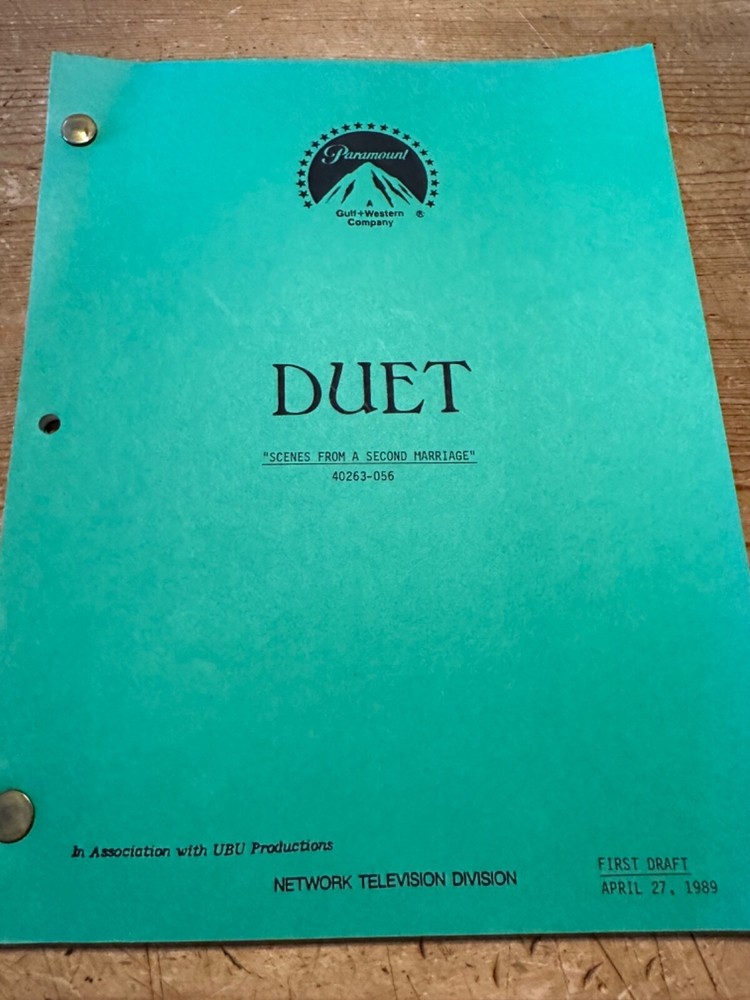 DUET  ORIGINAL TV SHOW SCRIPT EPISODE SCENES FROM A SECOND MARRIAGE