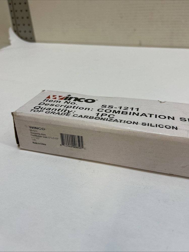 Winco Fine/Grain Knife Sharpening Stone, 12-Inch,Medium