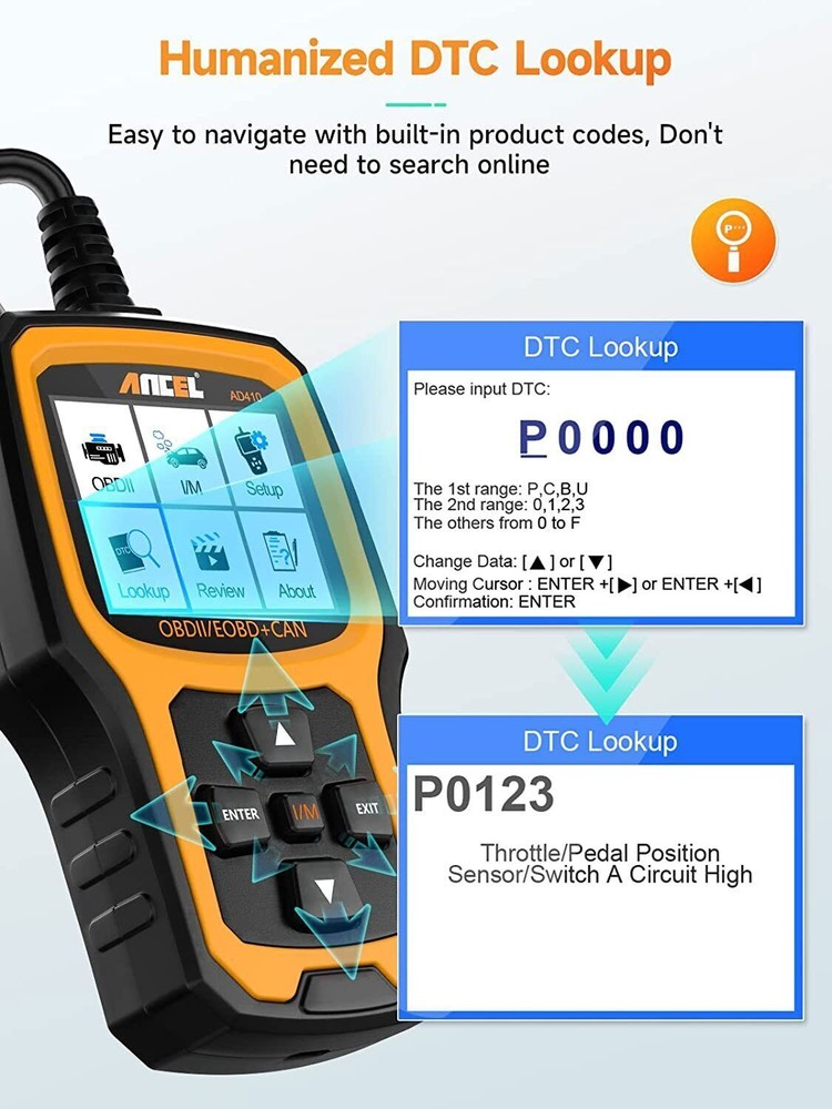 ANCEL AD410 Code Reader Automotive OBD2 Scanner Auto Check Engine Car Diagnostic