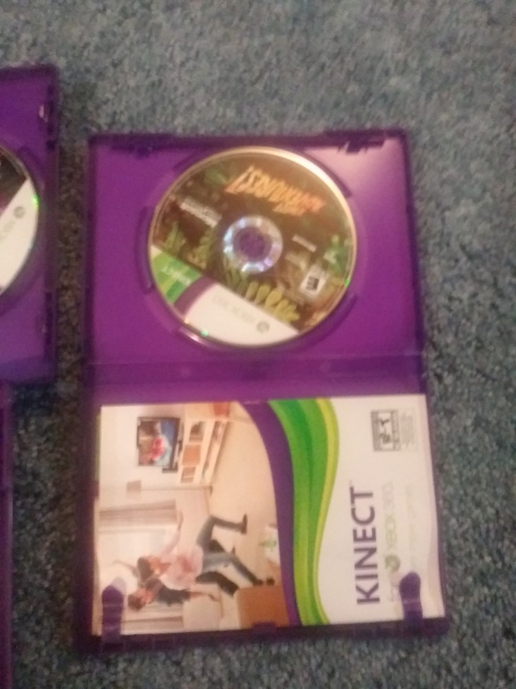 Xbox 360 Kinect Sensor Bar & 3 Games Lot