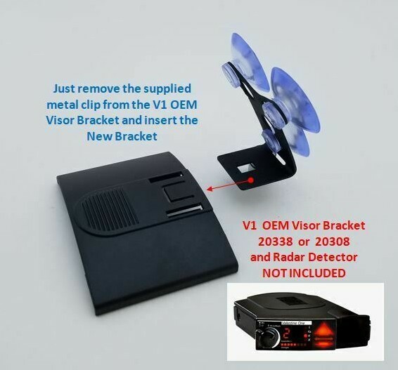 New Valentine One Visor Clip 3 Cup Windshield Conversion Bracket (V1-3C)