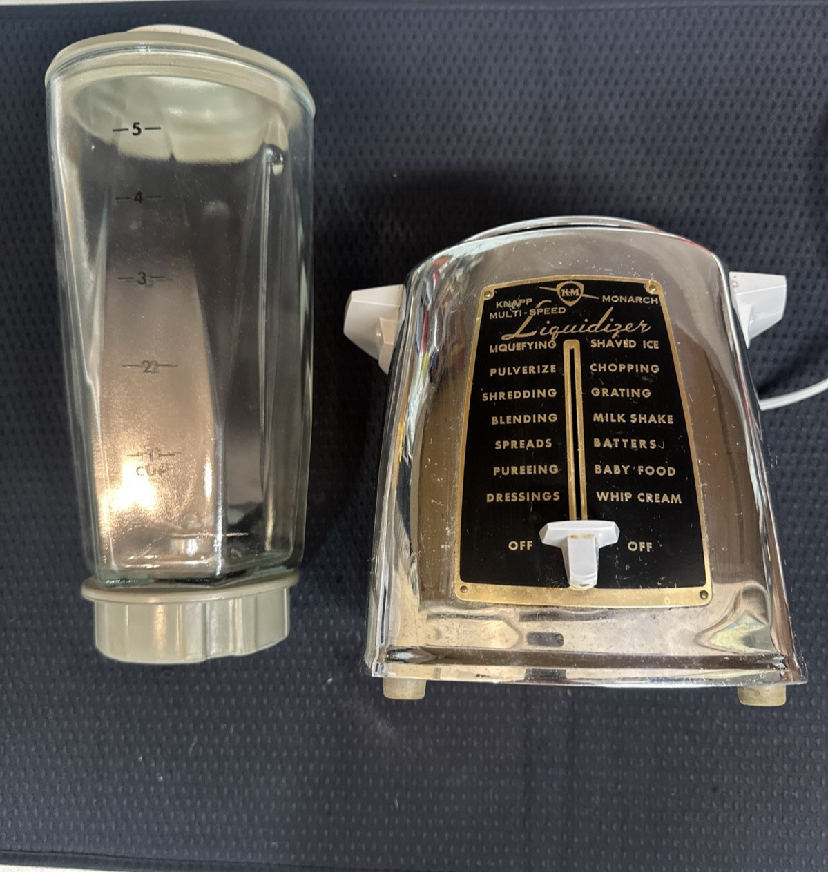 Vintage Knapp Monarch Liquidizer Antique Blender Green/silver Antique KM glass