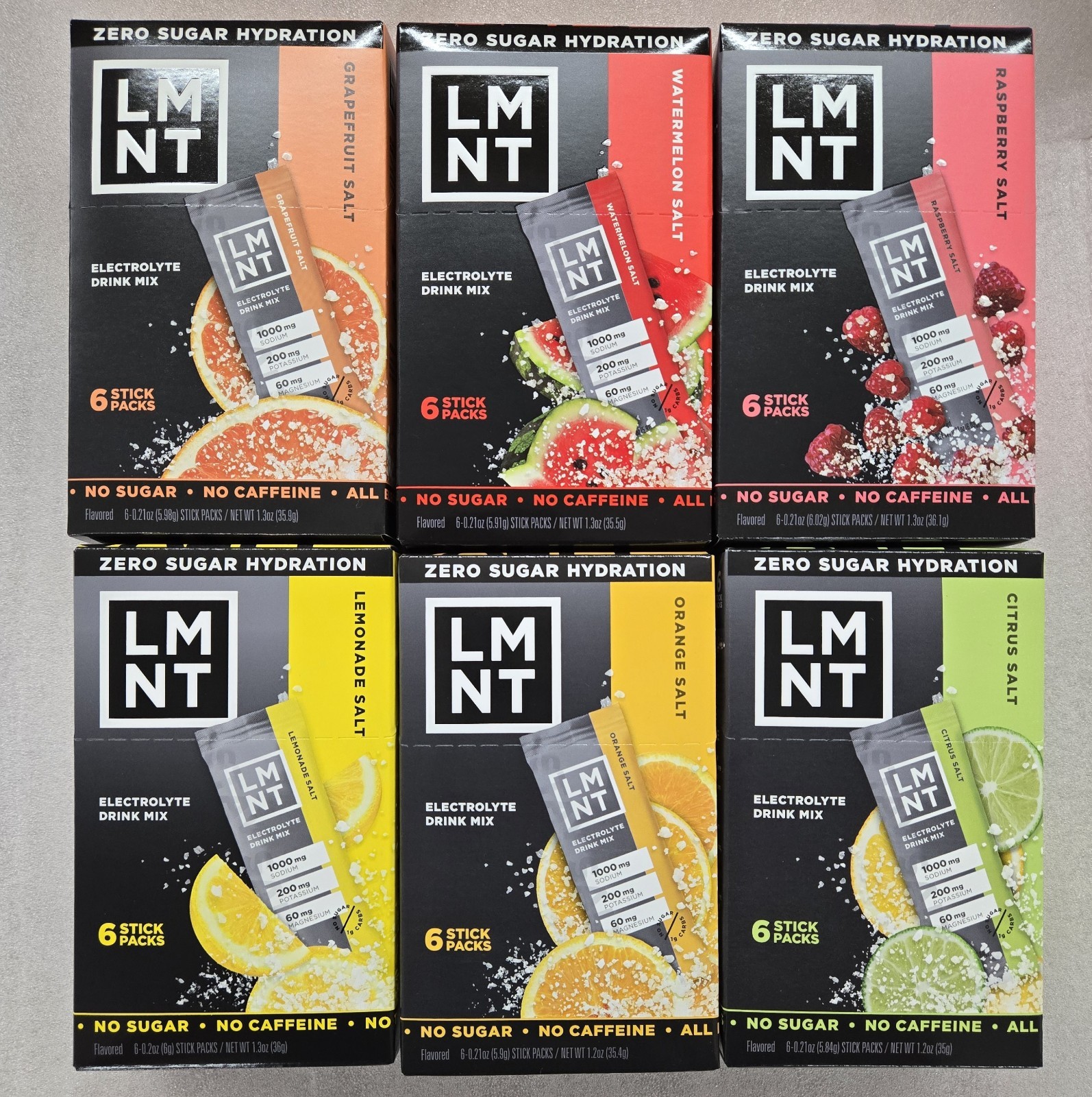 LMNT Zero-Sugar Electrolytes Drink  Variety 36 Pack 6 Flavors Non-Caffeinated