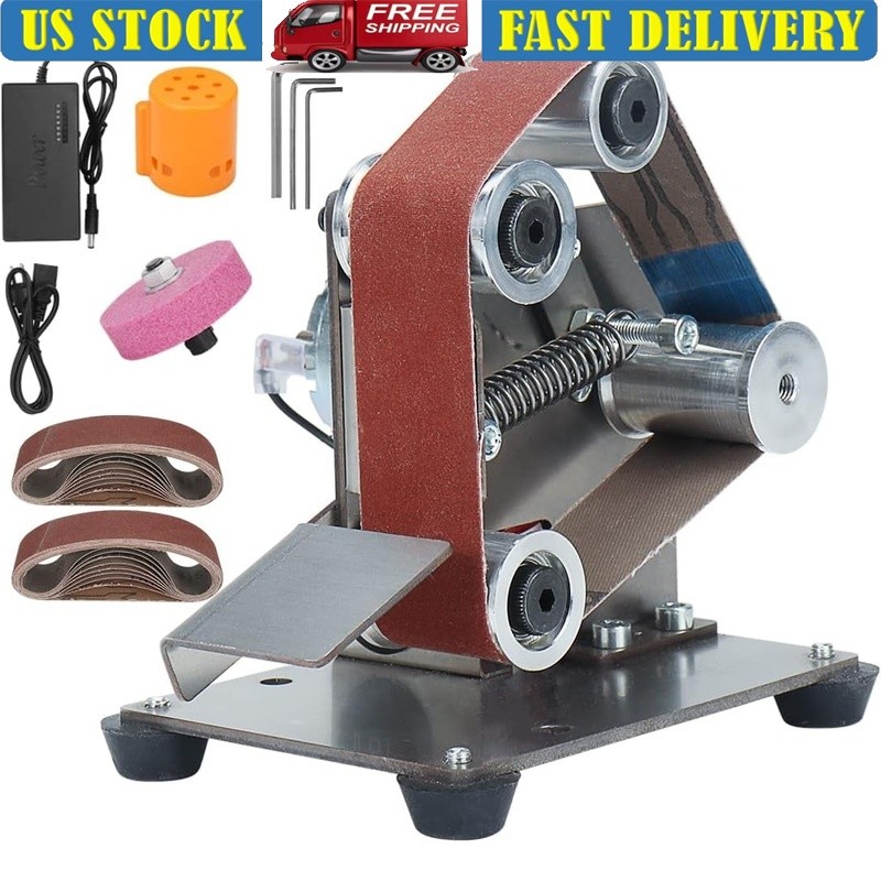 Mini Electric Belt Sander Knife Sharpener 7 Speed Adjustable Polishing Tool Kit