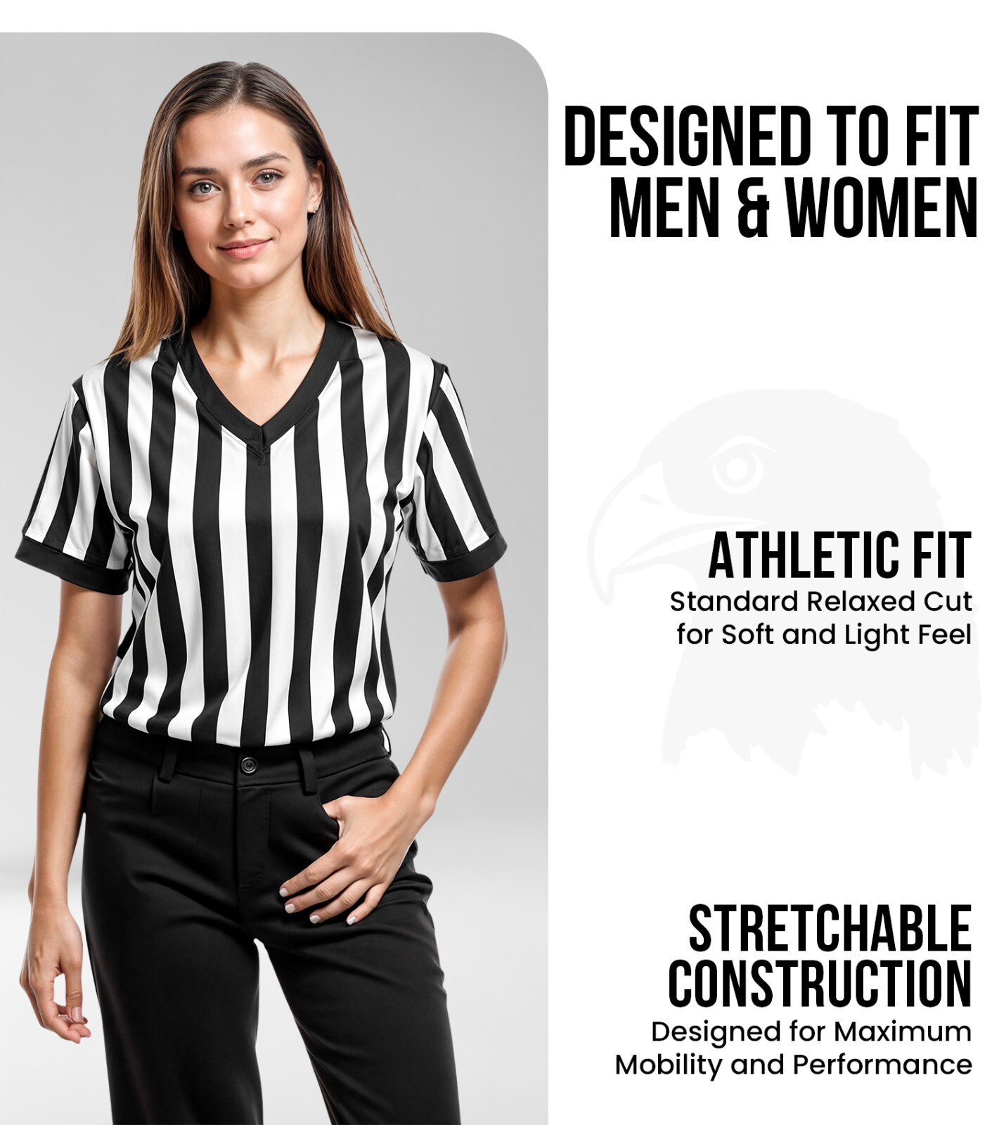 Exxact Sports Referee Shirt Men, Athletic Fit Basketball Referee Shirt for Sport