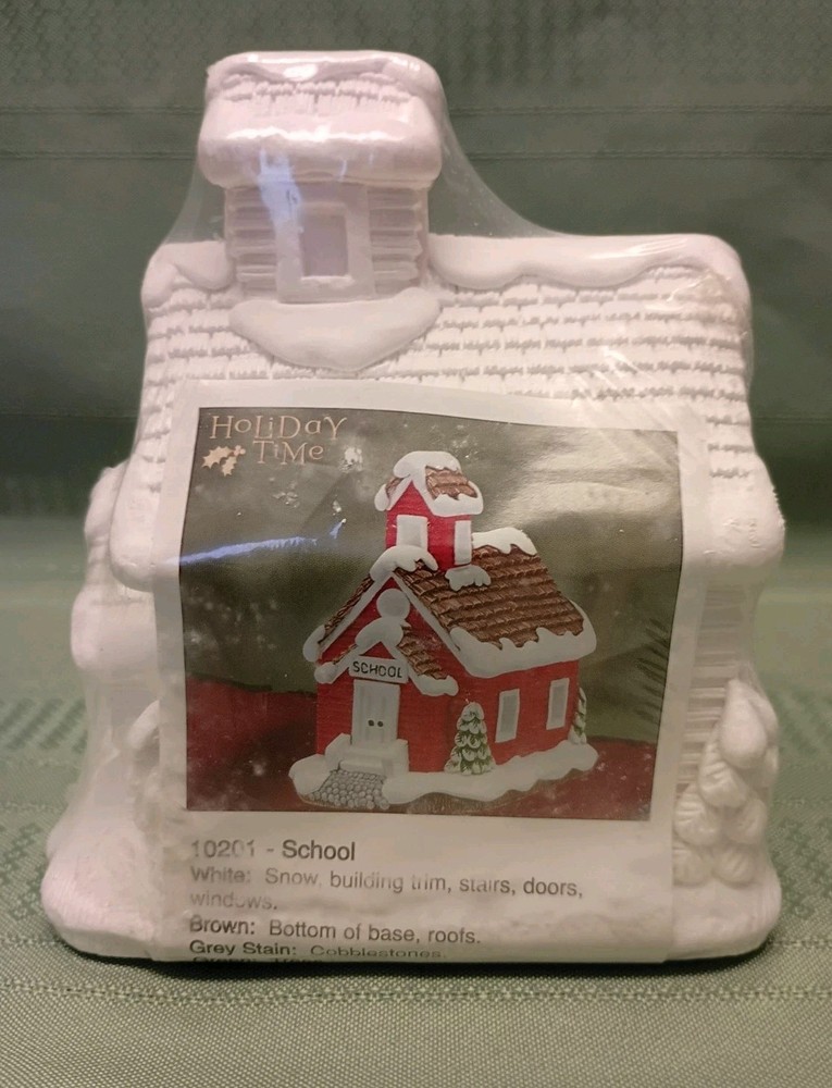 Creative Crafts Ready To Paint School Holiday Time Ceramic Bisque Sealed Pkg