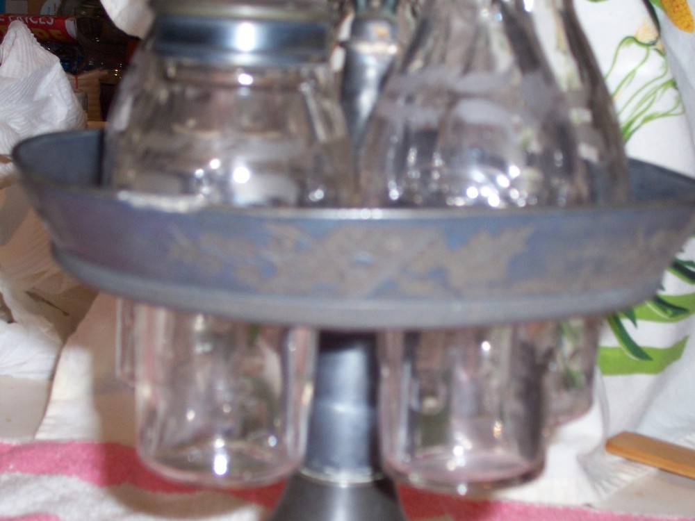 Victorian Silver Plate Cruet Caddy Condiment Carousel Set and Stand, Table ware