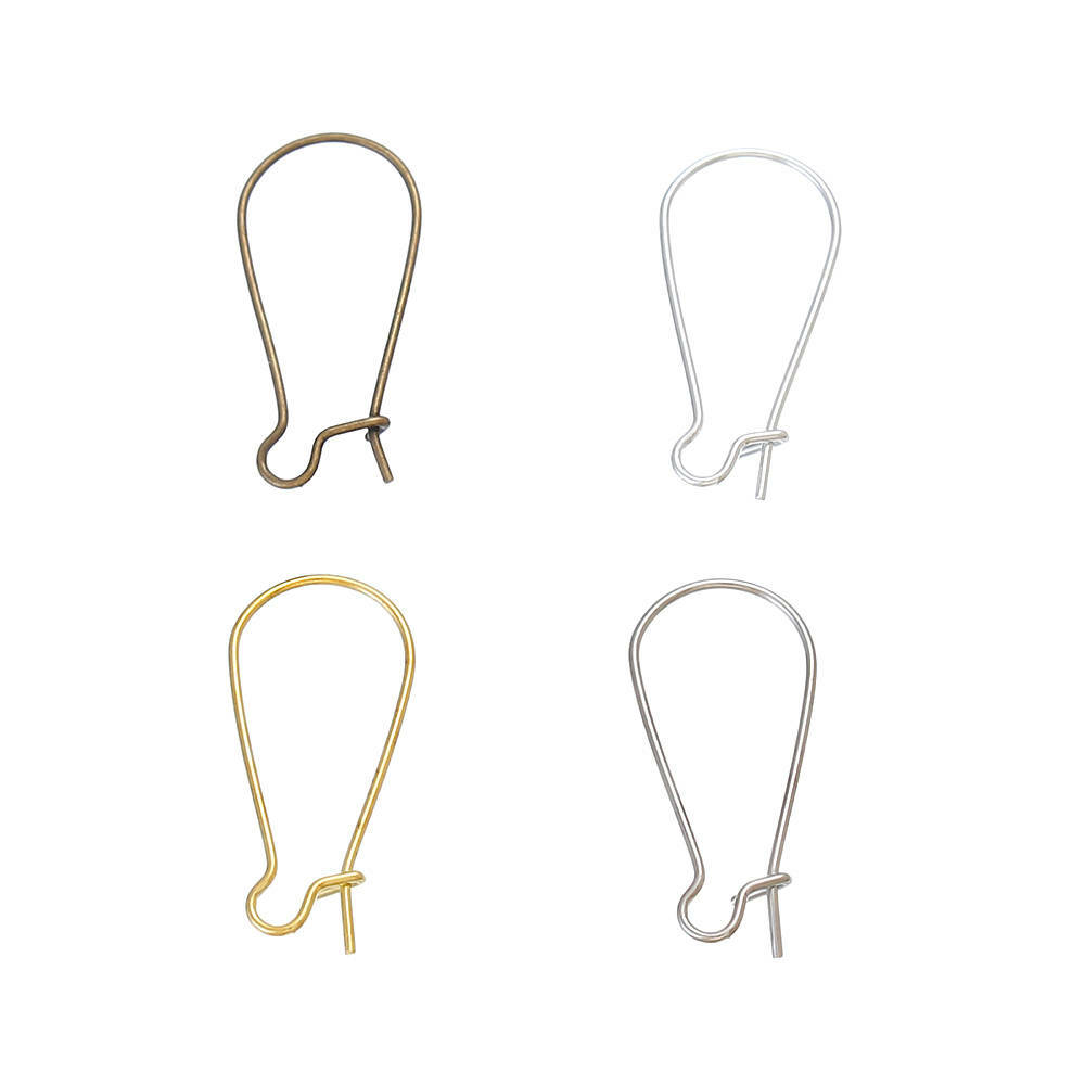 200 Mixed Earring Wires Kidney Style Hooks - Z228