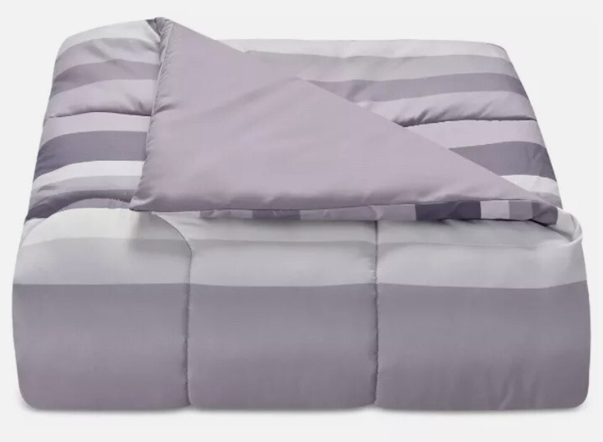 Lanwood Home Bedding Collection Austin Stripe / Solid Reversible 8 Pc. CAL KING