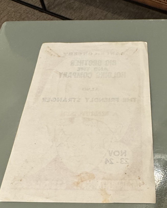 Rare!- Brother and The Holding Co Handbill-1966-California Hall-Original