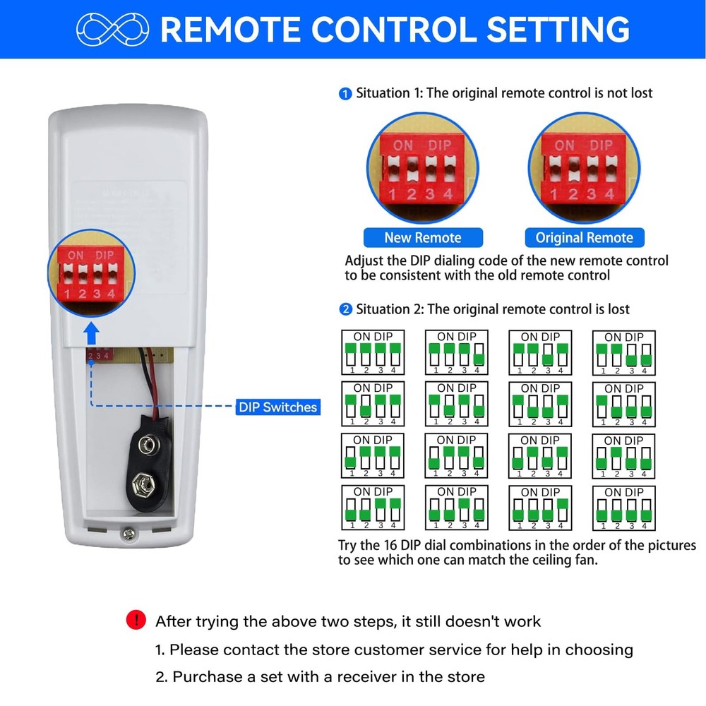 Ceiling Fan Remote Control with Up and Down Light,Replacement for Hampton Bay...