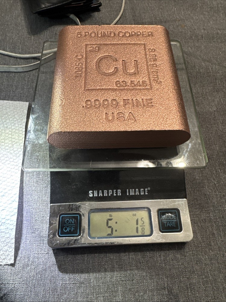Five Pound Copper Square Bar- 99.9% Fine COPPER DONT SLEEP ON IT IS INCREASING🚀