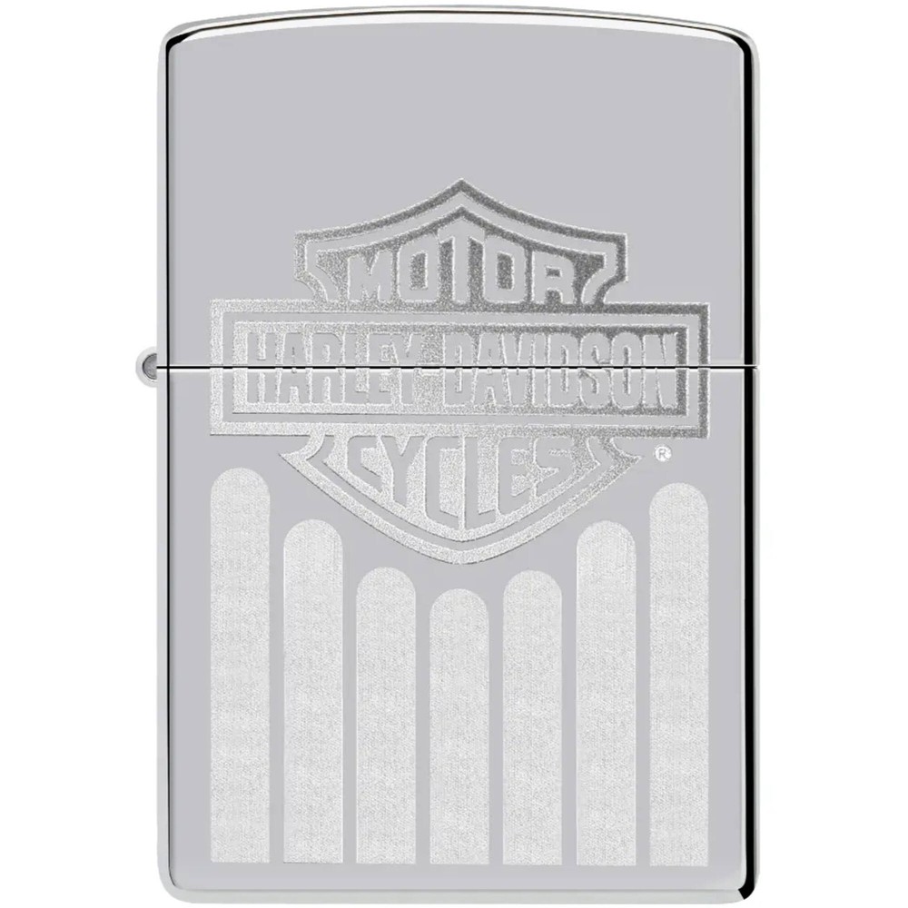 Zippo Windproof Lighter Harley Davidson Emblem Attached Brushed Chrome 48993