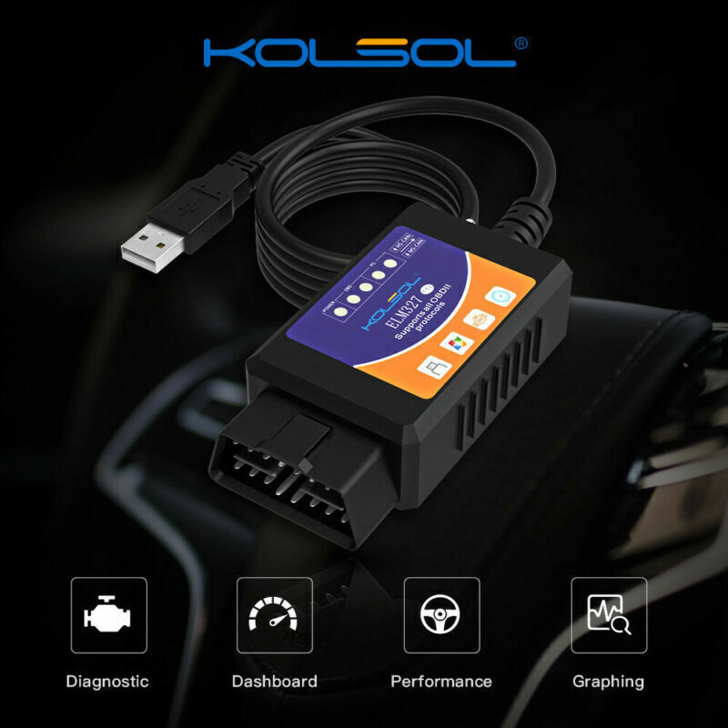 For Ford Forscan ELM327 USB Modify OBD 2 Scanner V1.5 MS-CAN HS-CAN Code Reader