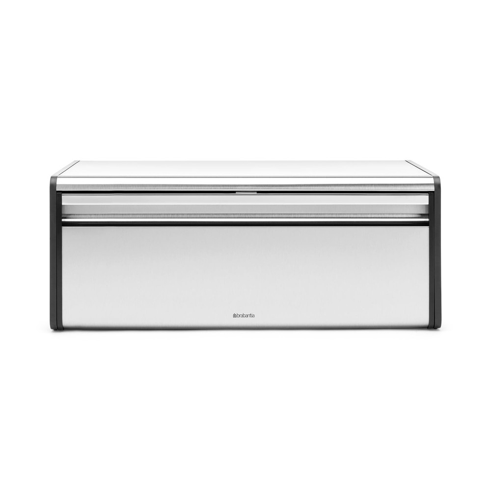 Brabantia Rectangular Fall Front Bread Box | Matt Steel | Large Metal Front O...