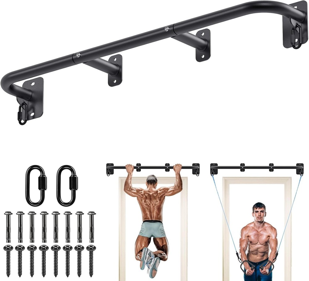SELEWARE Heavy Duty Wall Mount Pull Up Bar for Home Gym