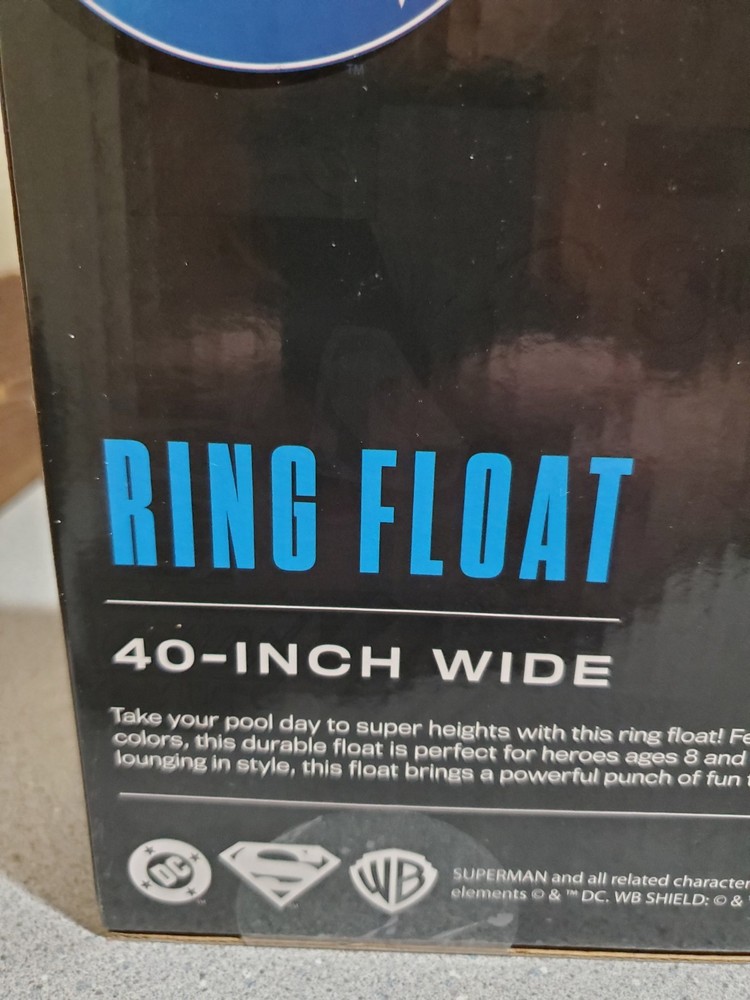 Superman 40" Inflatable Pool Ring Float for Pool Beach Lake Water Play DC Comic