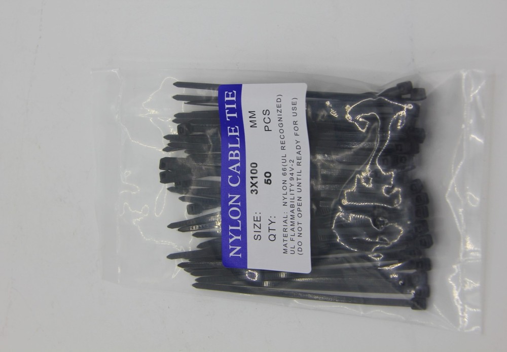 Black Zip Ties 4 Sizes: 4"+6"+8"+12" Self-Locking Nylon Multi-Purpose