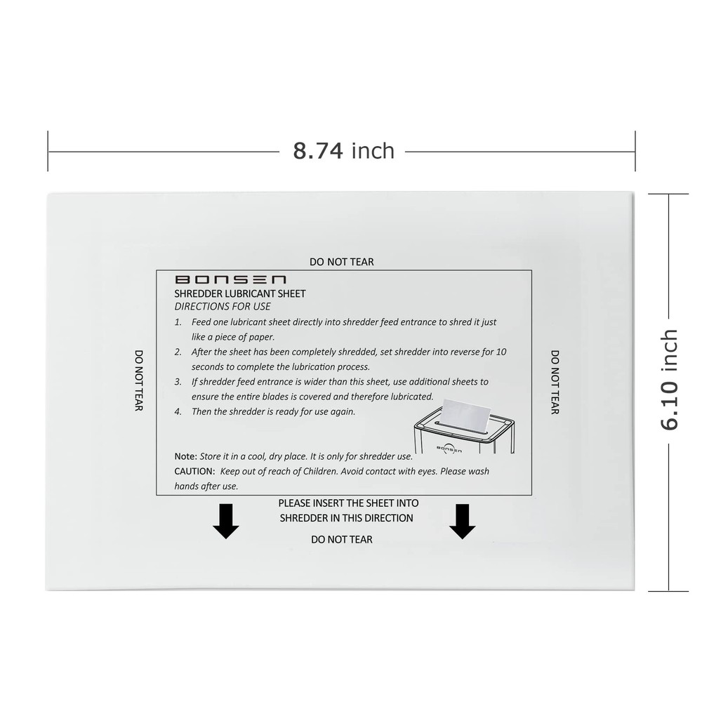 Paper Shredder Lubricant & Sharpening Sheets - 50 Pack for Optimal Performance