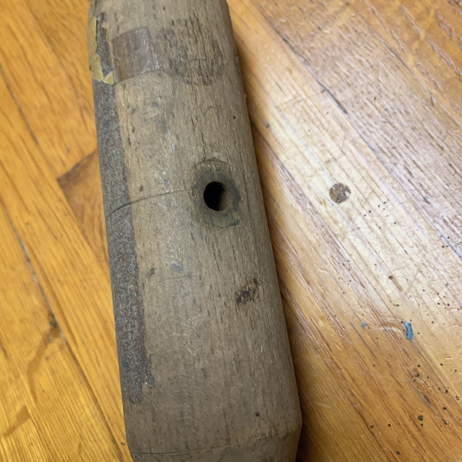 Vintage 14.5" Oak Wood Auger Tee Handle Replacement Square Hole