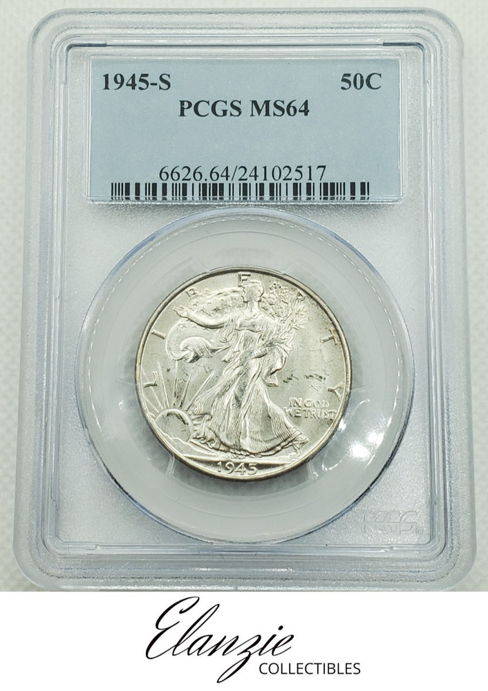 1945-S Walking Liberty Half Dollar PCGS MS64 Toned Reverse