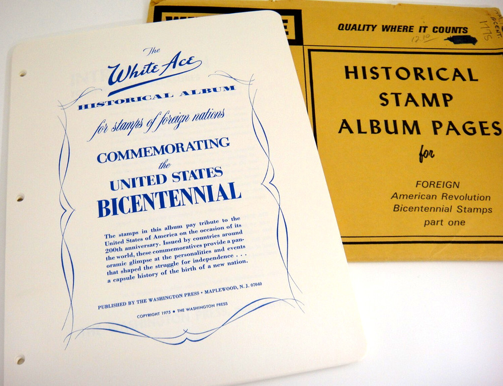 White Ace American Revolution Foreign Bicentennial Stamp Album Part One NOS