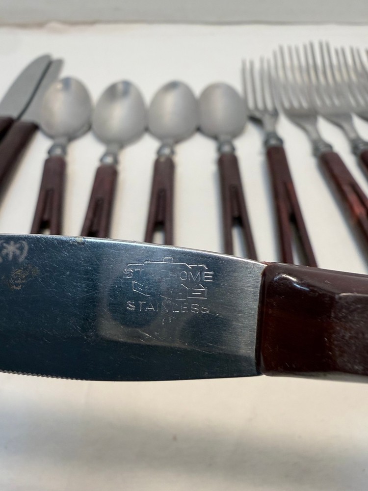 Vintage Mid Century Stanhome Bakelite Flatware Set
