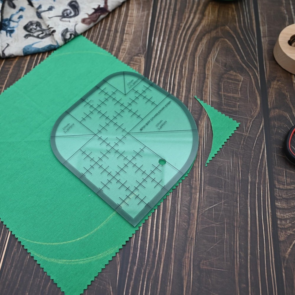 Quilting Ruler Tool, Curved Corner Cutter, Patchwork Template Clear