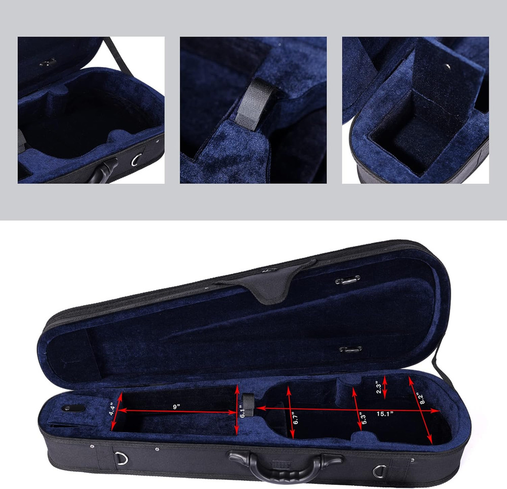 4/4 Full Size Violin Hard Case Basic Professional Triangular Shape Backpack, Sup