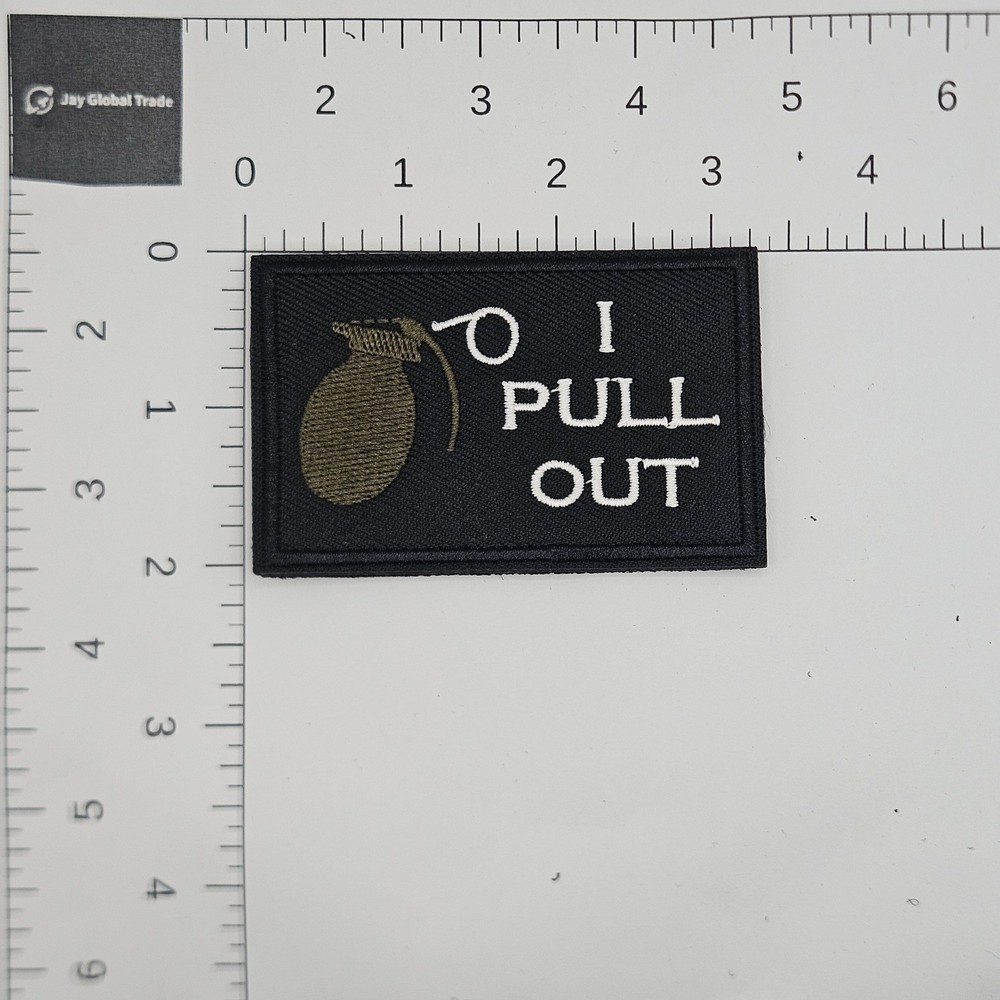 I Pull Out Grenade Tactical Patch Hook and Loop Funny Military Morale Patch